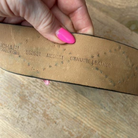 Michael Michael Kors Statement Belt Genuine Leather Studded Size Medium Black - Picture 5 of 7